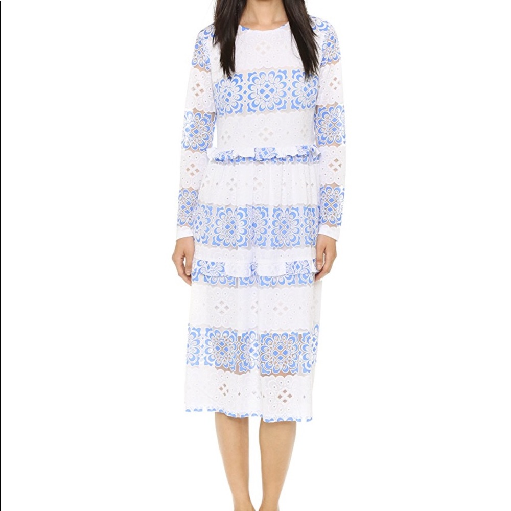 Endless Rose contrast lace midi dress